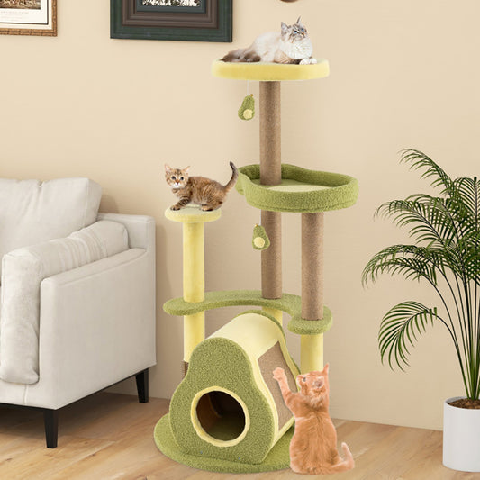 Freestanding Multi-level Avocado Cat Tower