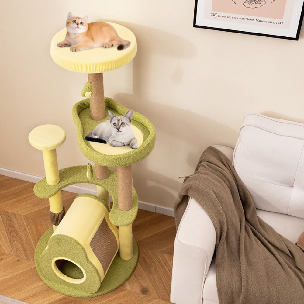 Freestanding Multi-level Avocado Cat Tower